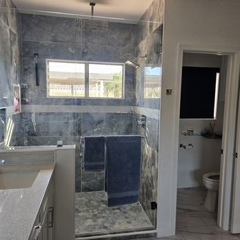TRU Flooring - Master shower different view - Tiling Near Me TRU Flooring - Master shower different view - Tiling Near Me