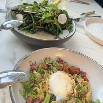 Kingfisher - Broccoli (in the back), Egg Noodles (in the front) - Vietnamese Near Me - San Diego, California