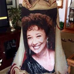 Fully Promoted - A personalized blanket we had made for my mom. My sister passed away, needless to say my mom was so overcome with happy tears!