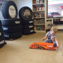 Berger's O K Tires & Muffler Shop - Waiting room.  Lots of books, magazines, coloring books, crayons, and coffee & donuts.