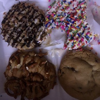 The Cookie Connect - Mounds of Coconut Cookie, half eaten Birthday Cake Cookie (sorry lol), Salted Caramel Pretzel Cookie, Nutella Stuffed Chocolate Chip Cookie - Bakeries Near Me - Ridgewood, New Jersey The Cookie Connect - Mounds of Coconut Cookie, half eaten Birthday Cake Cookie (sorry lol), Salted Caramel Pretzel Cookie, Nutella Stuffed Chocolate Chip Cookie - Bakeries Near Me - Ridgewood, New Jersey