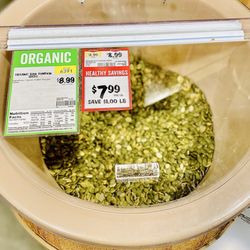 Sprouts Farmers Market - Organic pumpkin seeds moi fave on sale to boot! Yay!!!!