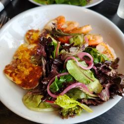 For Five Coffee Roasters - GRILLED HALLOUMI SALAD WITH SHRIMP