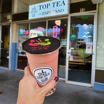 Top Tea + Espresso - First time EVER having a milk tea. So of course I order one from my FAVE boba place!! Strawberry Black Milk Tea 25% sweet with boba - Bubble Tea Near Me - Honolulu, Hawaii Top Tea + Espresso - First time EVER having a milk tea. So of course I order one from my FAVE boba place!! Strawberry Black Milk Tea 25% sweet with boba - Bubble Tea Near Me - Honolulu, Hawaii