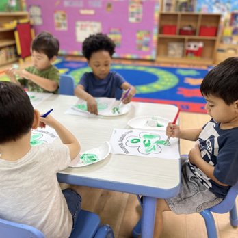 Sierra Preschool & After School - Painting a clover leaf in celebration. - Child Care & Day Care Near Me - Riverside, California Sierra Preschool & After School - Painting a clover leaf in celebration. - Child Care & Day Care Near Me - Riverside, California
