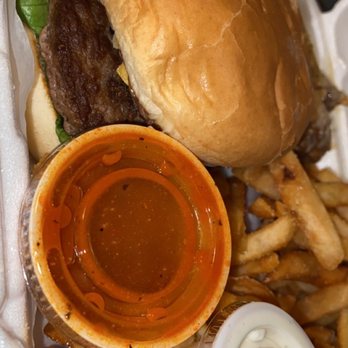 Buffalo Wing & Grill - a burger and french fries - Chicken Wings Near Me - Arlington, Texas