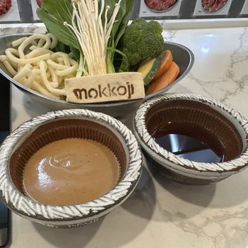Mokkoji Shabu Shabu - Veggies, goma (sesame) sauce, ponzu sauce - Hot Pot Near Me - Cypress, California Mokkoji Shabu Shabu - Veggies, goma (sesame) sauce, ponzu sauce - Hot Pot Near Me - Cypress, California