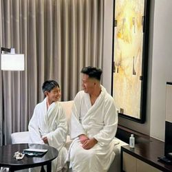 New World Makati Hotel - Me and my son enjoying the moment..New World Makati bringing families together...
