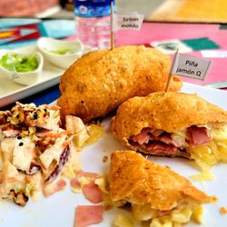 Empanadas House - Ham & Cheese with pineapple about to go down! Coleslaw with apple and pecan!
