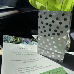 Goodie bag and folder you get on 1st visit