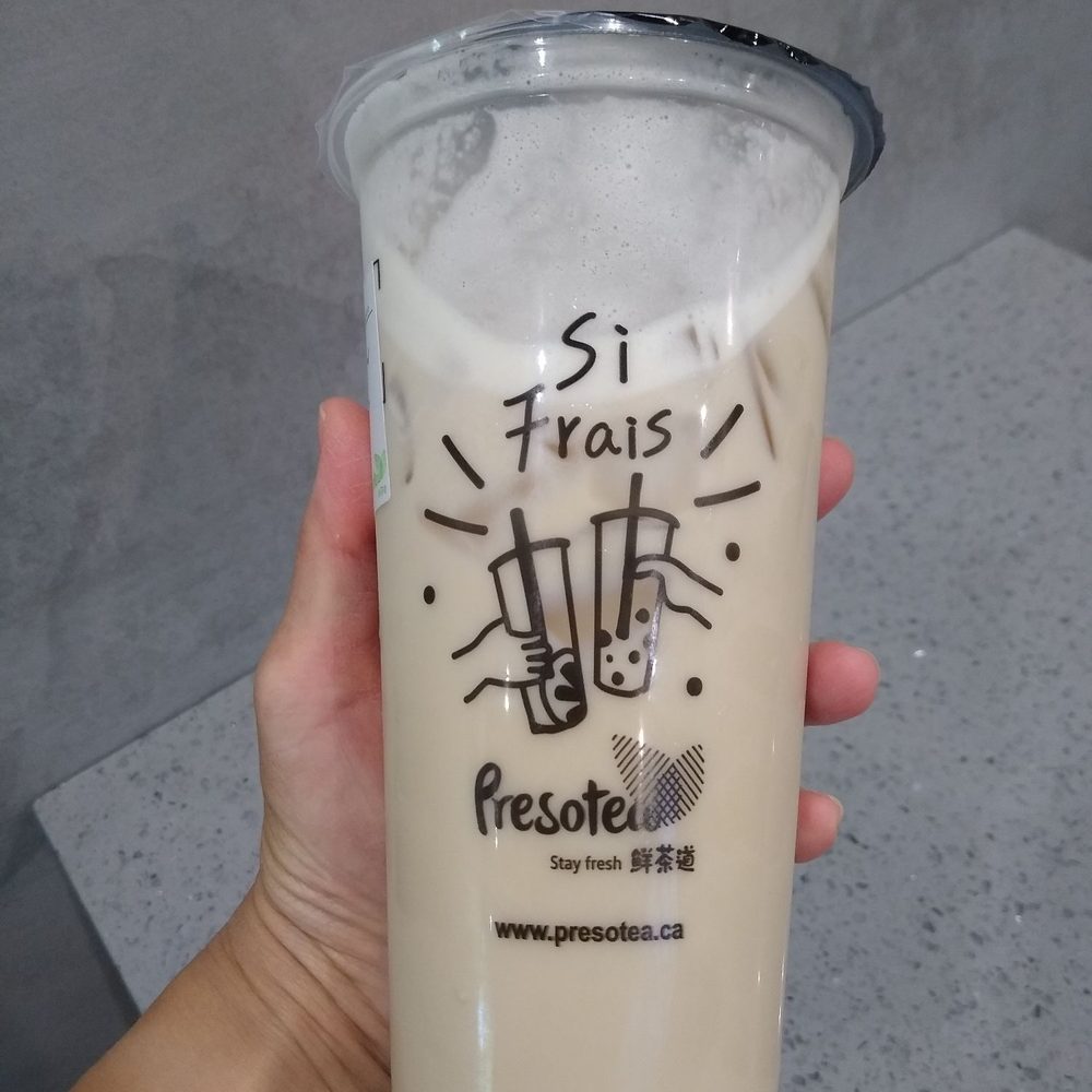 Presotea - Regular-sized Four Seasons Milk Tea + Jelly Boba. Usually $7.49 but I got it free (with purchase) as part of their Grand Opening Special. - Bubble Tea Near Me - Ottawa, Ontario