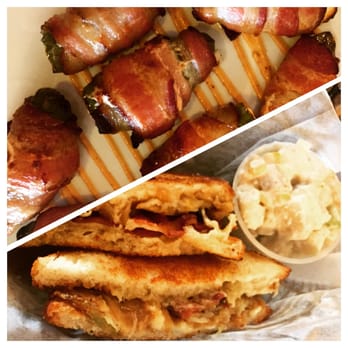 The Stomping Ground - Bacon wrapped jalapeños stuffed with smoked cream cheese. House of Pain: Apple wood bacon, sharp cheddar, caramelized onions & baked potato. - Bars Near Me - Putnam, Connecticut