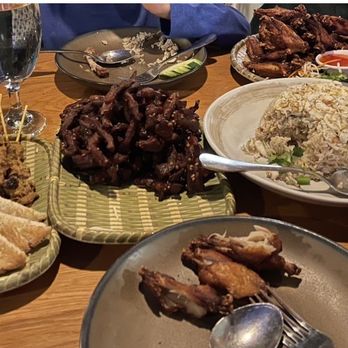 Fern Thai on Main - Pork Satay Boran, Moo Dad Deaw, Crab Fried Rice, Hat Yai Mini Wing and Grilled Eggplant Salad - Thai Near Me - Bellevue, Washington Fern Thai on Main - Pork Satay Boran, Moo Dad Deaw, Crab Fried Rice, Hat Yai Mini Wing and Grilled Eggplant Salad - Thai Near Me - Bellevue, Washington