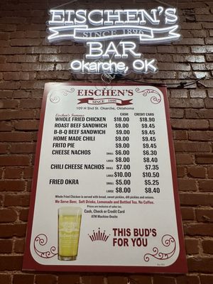 Menu photo 7 Eischen's Bar Okarche, OK Menu photo 7 Eischen's Bar Okarche, OK