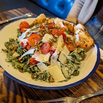 Bosscat Kitchen & Libations - Kale salad with chicken - New American Near Me - Irvine, California Bosscat Kitchen & Libations - Kale salad with chicken - New American Near Me - Irvine, California