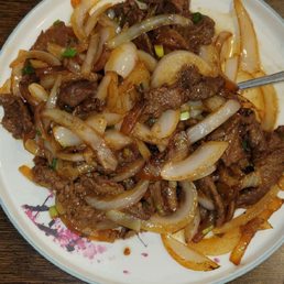 Mongolian beef with sweet onions