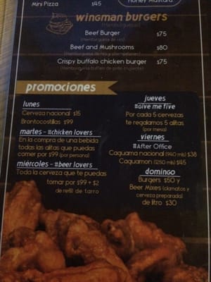 Menu photo 1 Wingman Zapopan, JAL