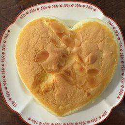 Chiffon cake with almond pieces