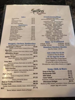 Menu photo 3 Spitfires On State Milwaukee, WI