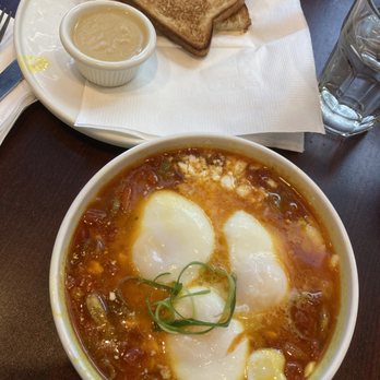Chicago Waffles - Shakshuka with toast and garlic sauce - Breakfast & Brunch Near Me - Chicago, Illinois Chicago Waffles - Shakshuka with toast and garlic sauce - Breakfast & Brunch Near Me - Chicago, Illinois
