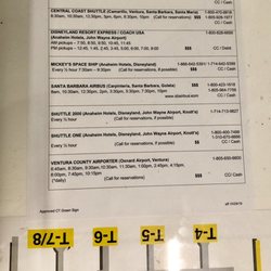 Disneyland Resort Express - This was taped to the counter at the Information Desk, where there was no one in attendance all afternoon!