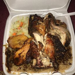 Tony Mac Bakery & Restaurant - Jerk chicken with rice and peas, veggies and plantain - bbq chicken, grilled chicken, chicken, plantains, jerk chicken, food, poultry, jerk - Bakeries Near Me - Uniondale, New York