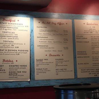 Colada Shop - The food menu!! - Coffee & Tea Near Me - Washington, DC, District of Columbia