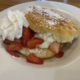 New biscuit with strawberries and cream New biscuit with strawberries and cream