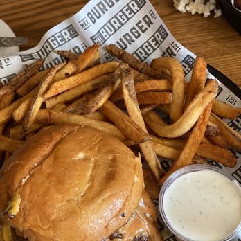 Milwaukee Burger Company - Wisconsin Smashed Burger with Cajun fries. With a side of ranch - Burgers Near Me - La Crosse, Wisconsin Milwaukee Burger Company - Wisconsin Smashed Burger with Cajun fries. With a side of ranch - Burgers Near Me - La Crosse, Wisconsin
