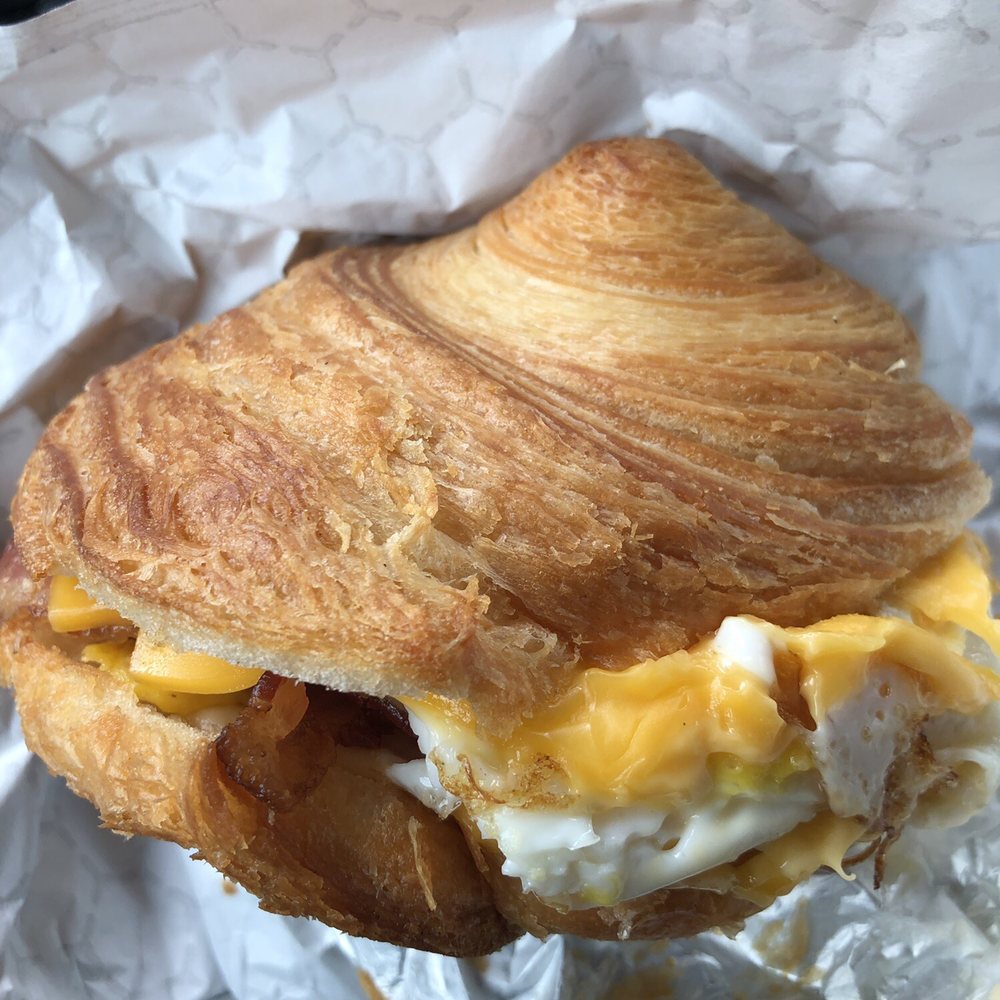 Dulce de Leche Bakery - Bacon Egg and cheese on Croissant - Bakeries Near Me - Jersey City, New Jersey Dulce de Leche Bakery - Bacon Egg and cheese on Croissant - Bakeries Near Me - Jersey City, New Jersey