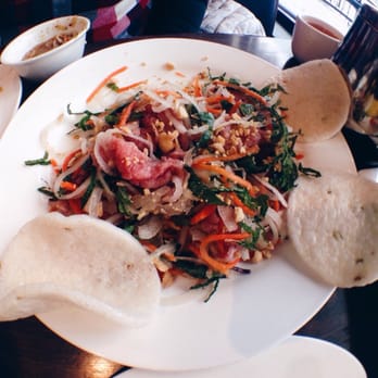 Pho 89 - Bò tái chanh is rare beef and lime juice salad, which is part of the 7 course beef aka Bo 7 Mon - Vietnamese Near Me - Randolph, Massachusetts
