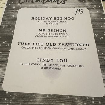 The Barterhouse Ybor - Holiday cocktails - New American Near Me - Tampa, Florida