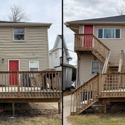 Before and after vinyl siding installation