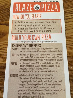 Menu photo 8 Blaze Pizza Orlando, FL