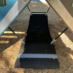 Bottom of tower has a great spot for tots to crawl or practice balance walking.