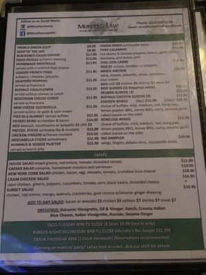 Menu photo 3 Murphy's Law New York, NY Menu photo 3 Murphy's Law New York, NY