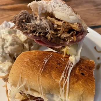Rathskeller Restaurant & Bar - Cuban Sandwich with potato salad - New American Near Me - Southbury, Connecticut Rathskeller Restaurant & Bar - Cuban Sandwich with potato salad - New American Near Me - Southbury, Connecticut