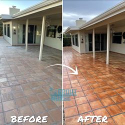 Grout Nurse - Service: Strip-Clean Saltillo & Grout / Wet-look Topical Sealer