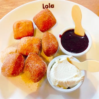 Lola - doughnuts with mascarpone and jam - Greek Near Me - Seattle, Washington
