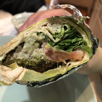 Wally's Cafe - Cross-section of a Falafel Wrap - Middle Eastern Near Me - Emeryville, California