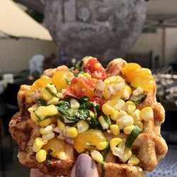 Tbsp Liège Waffles - Corn salsa waffle