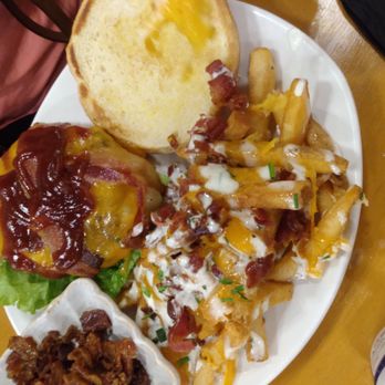InDemand-Asian Street Food & Burger Bar - Bacon BBQ Burger, no onions, and bacon jam on the side with zesty ranch(communal) fries. - Burgers Near Me - Winston-salem, North Carolina InDemand-Asian Street Food & Burger Bar - Bacon BBQ Burger, no onions, and bacon jam on the side with zesty ranch(communal) fries. - Burgers Near Me - Winston-salem, North Carolina