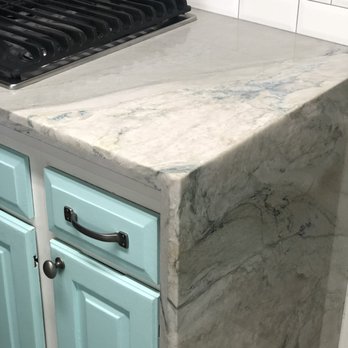 C-Bek Tile and Stone - Look how the stone "wraps" around the edge of our cabinets. Years of watching "Million Dollar Listing" have taught me well. - General Contractors Near Me - North Hollywood, California