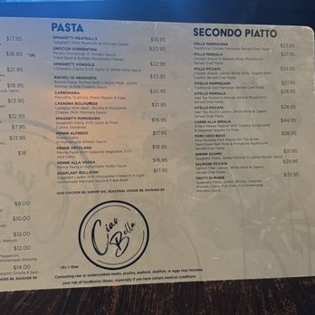 Ciao Bella - Menu - Italian Near Me - Charleston, South Carolina Ciao Bella - Menu - Italian Near Me - Charleston, South Carolina