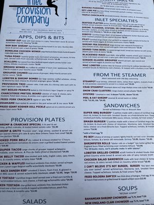 Menu photo 7 Inlet Prohibition Company Murrells Inlet, SC
