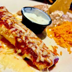 La Fogata Mexican Grill - Cheese Enchilada, Rice & Beans