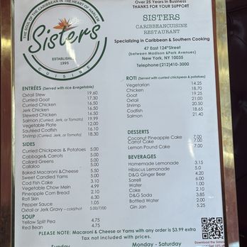 Sisters' Caribbean Cuisine - Menu - Caribbean Near Me - New York, New York Sisters' Caribbean Cuisine - Menu - Caribbean Near Me - New York, New York