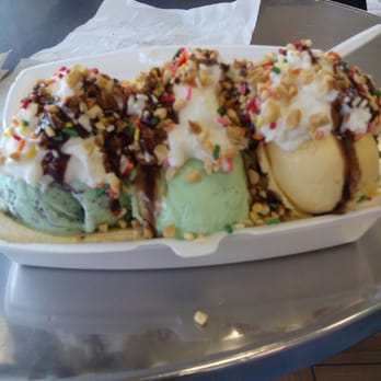 Country Donuts - A Michelle special banana split. - Donuts Near Me - Long Beach, California