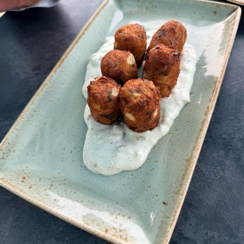 Downriggers - Crab tater tots. He loved. I thought too rich w sauce - American Near Me - Friday Harbor, Washington Downriggers - Crab tater tots. He loved. I thought too rich w sauce - American Near Me - Friday Harbor, Washington