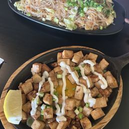 Tofu Sisig and chicken Pancit (top) Tofu Sisig and chicken Pancit (top)